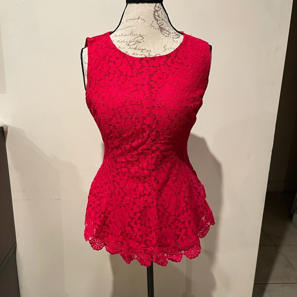 Red dressy women’s tank top in a size small